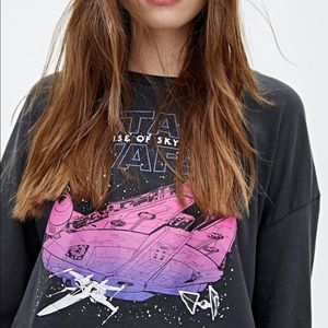 Pull & Bear Licensed Star Wars Cropped Sweatshirt